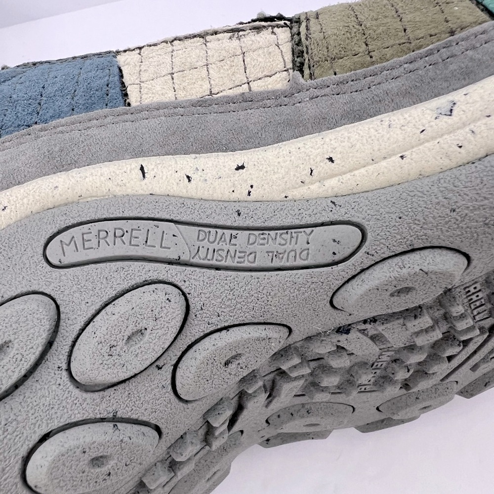 MERRELL JUNGLE MOC SCRAP LEATHER MULTI COLOR PATCHWORK CLOGS/SHOES SIZE 12 - Picture 16 of 17